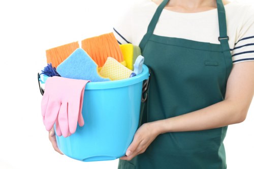 Cleaning equipment ready for a scheduled carpet service