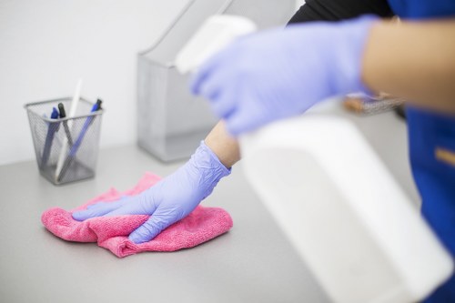 Local carpet cleaner treating a stained carpet in Wimbledon