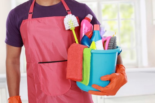 Airbnb cleaning team preparing a Wimbledon short-let kitchen for new guests