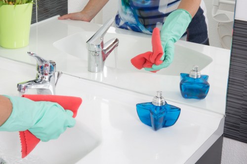 Detailed kitchen and bathroom cleaning during a Wimbledon move in clean