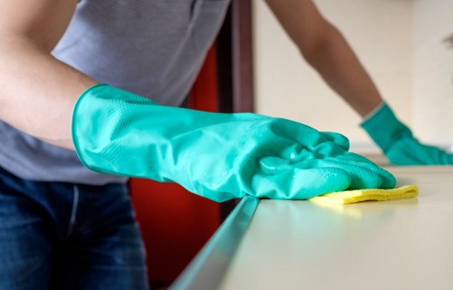 Cleaning of a residential communal hallway in Wimbledon